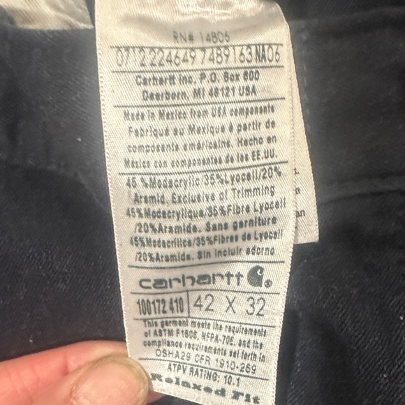 Carhartt FR Dark Blue and Black Pants Set of 3 42x32 - Picture 5 of 14